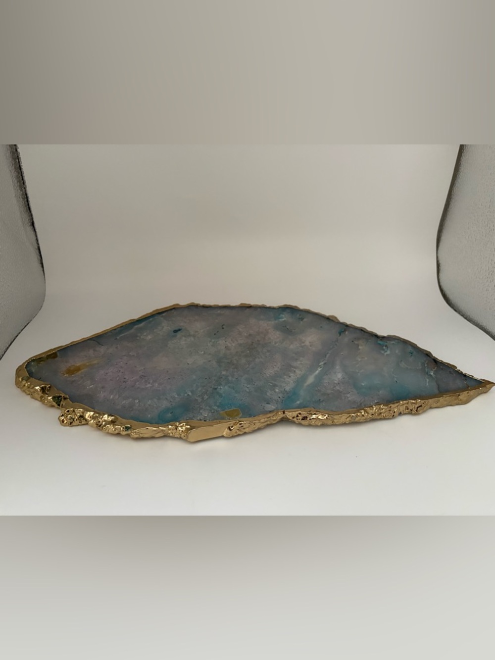 Anthropologie Gilded Agate Blue Quartz Cheese Serving Tray Platter New - Picture 4 of 13
